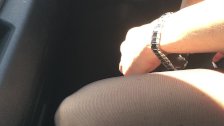 Секс в колготках в машине Секс в колготках в машине