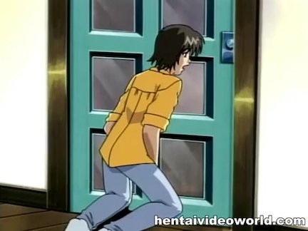 Anime delivery-boy seduced by a hot readhead