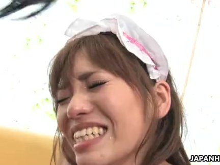 Enchanting Japanese sweety fucks with kinky d