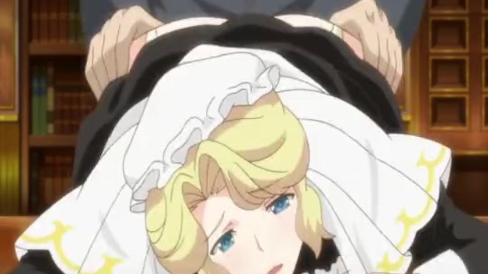 巨乳エロメイドのフェラで反り立つチ○コをバックから挿入